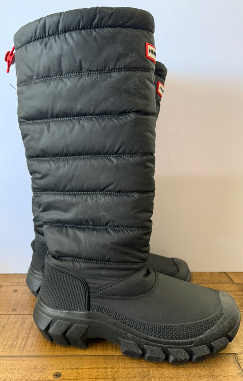 Hunter Boots Women's Size 8 Black Intrepid Tall Snow Boot Knee High Winter